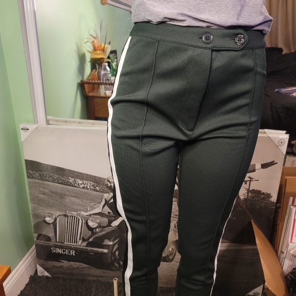 Forever 21 Casual Side Striped Ankle Pants - Hunter Green - Picture 2 of 7